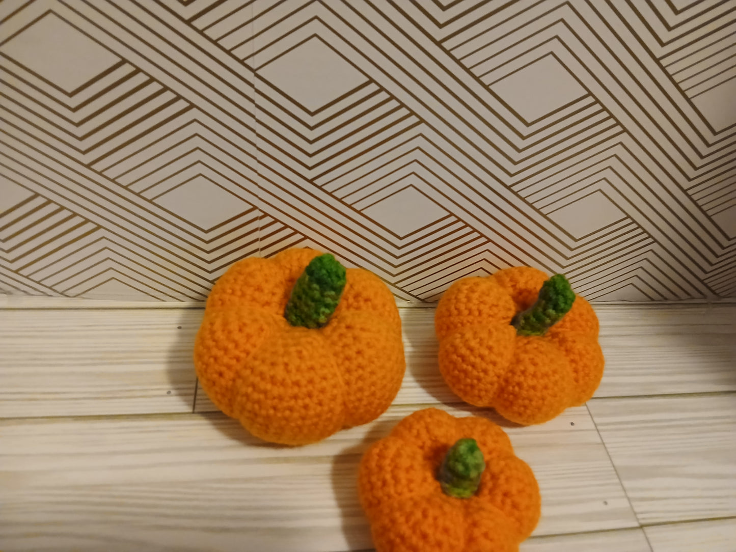 Set of Crocheted Pumpkins