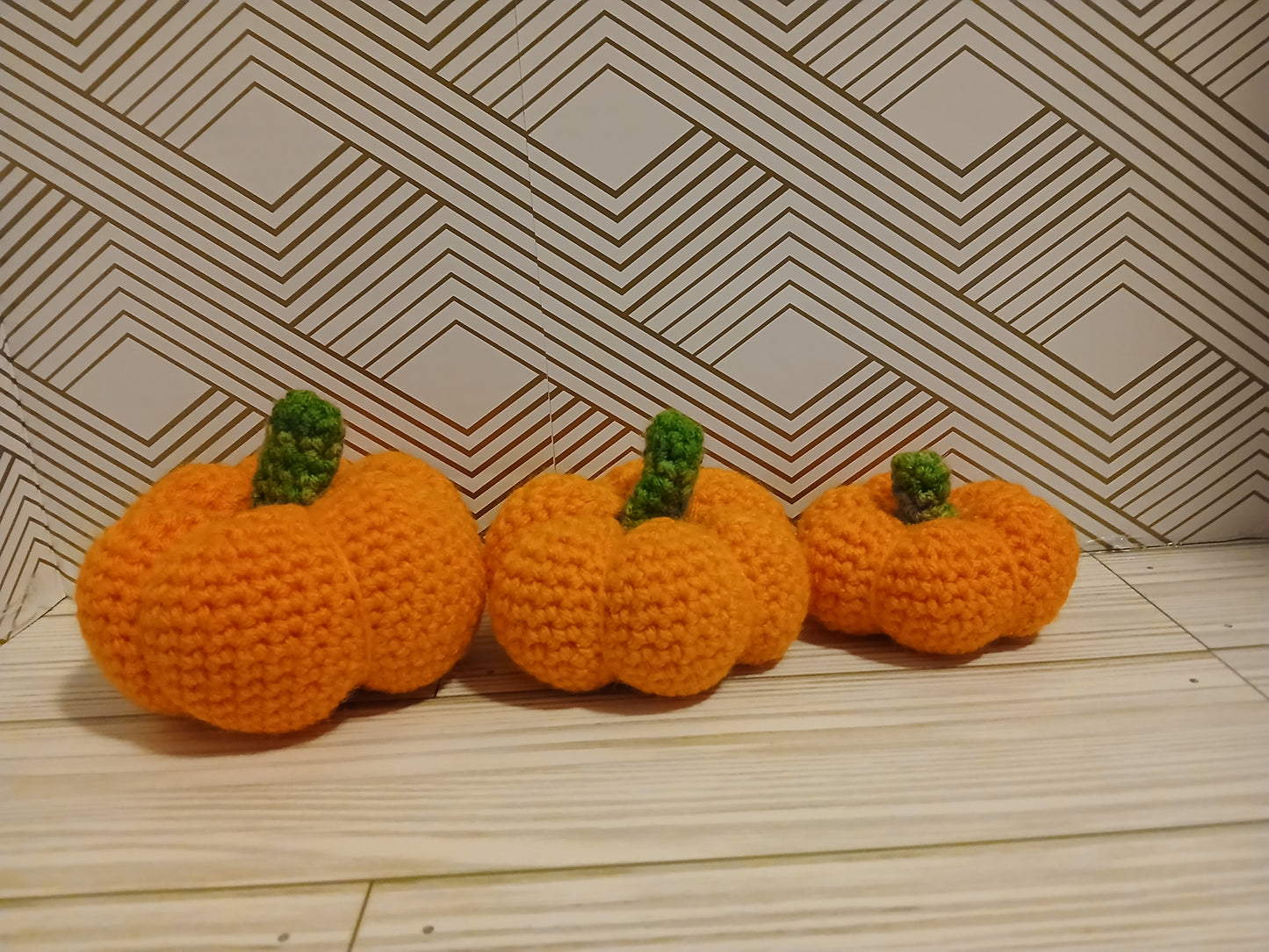 Set of Crocheted Pumpkins